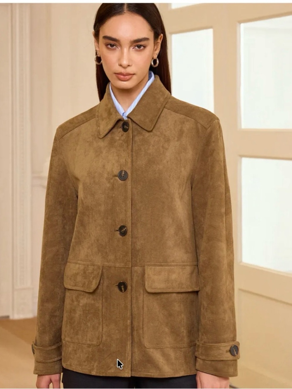NWT Commense Button Front Suede Effect Blazer SOLD OUT MSRP $75 - Picture 3 of 5